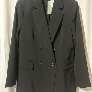 H&M Classic Black Double-Breasted Blazer